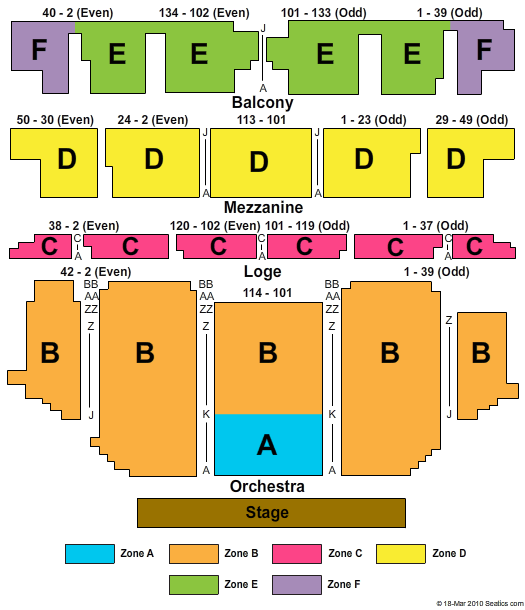 Golden Gate Theatre Seating Chart