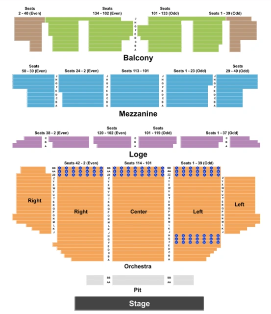 golden gate theatre seating chart